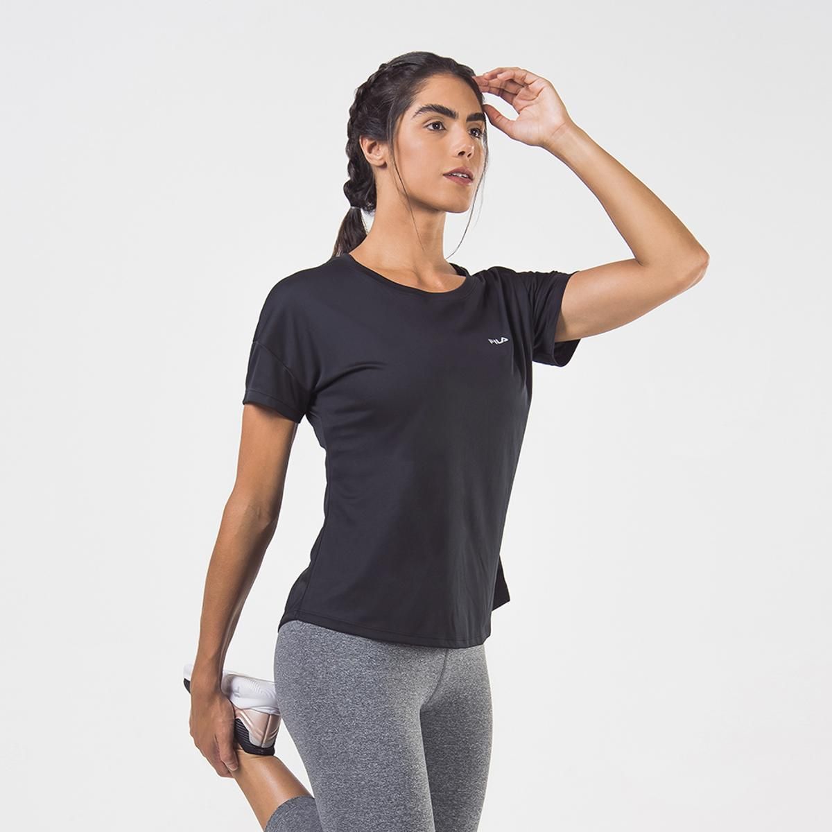 FILA - Polera Fila Basic Sports Mujer Negro