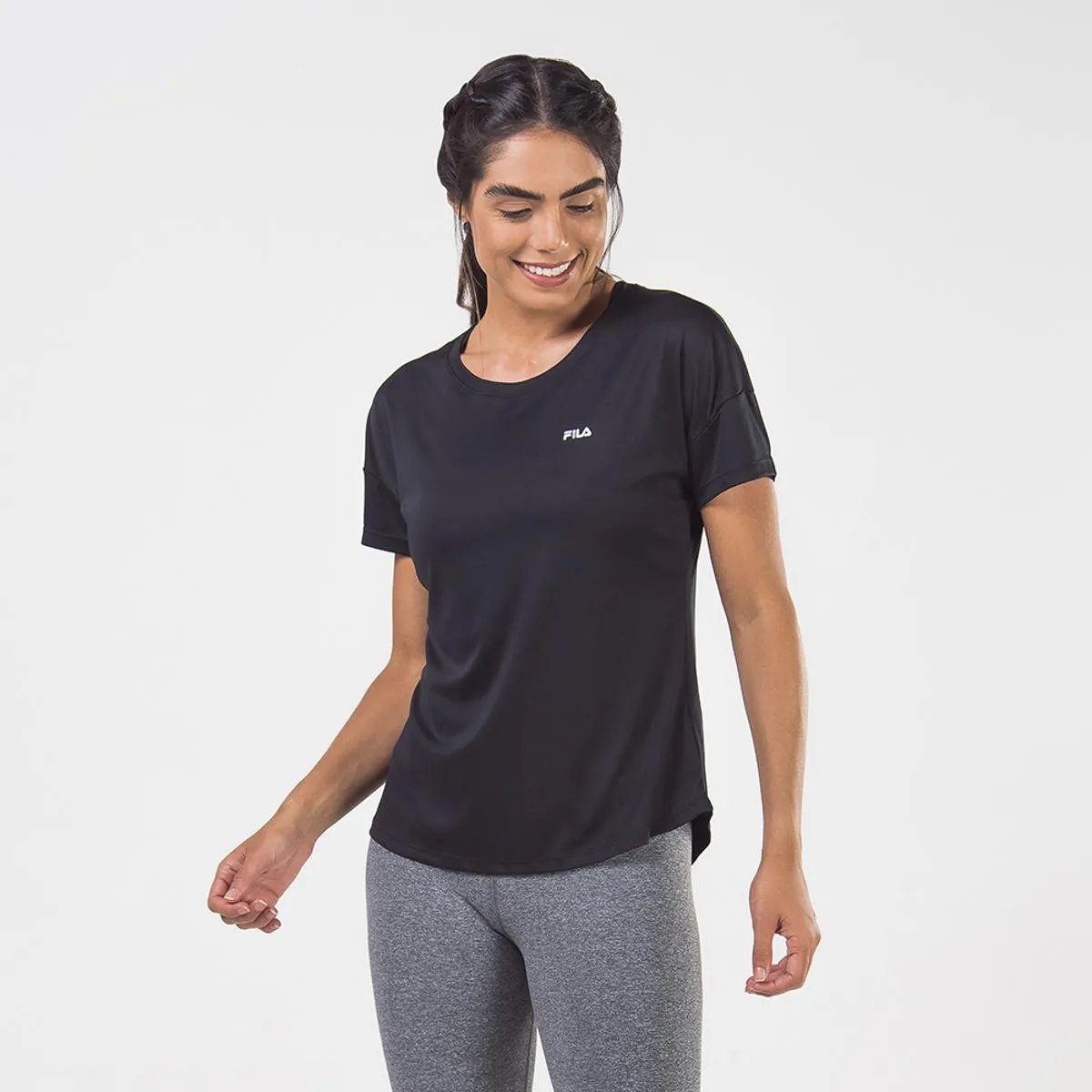 FILA - Polera Fila Basic Sports Mujer Negro