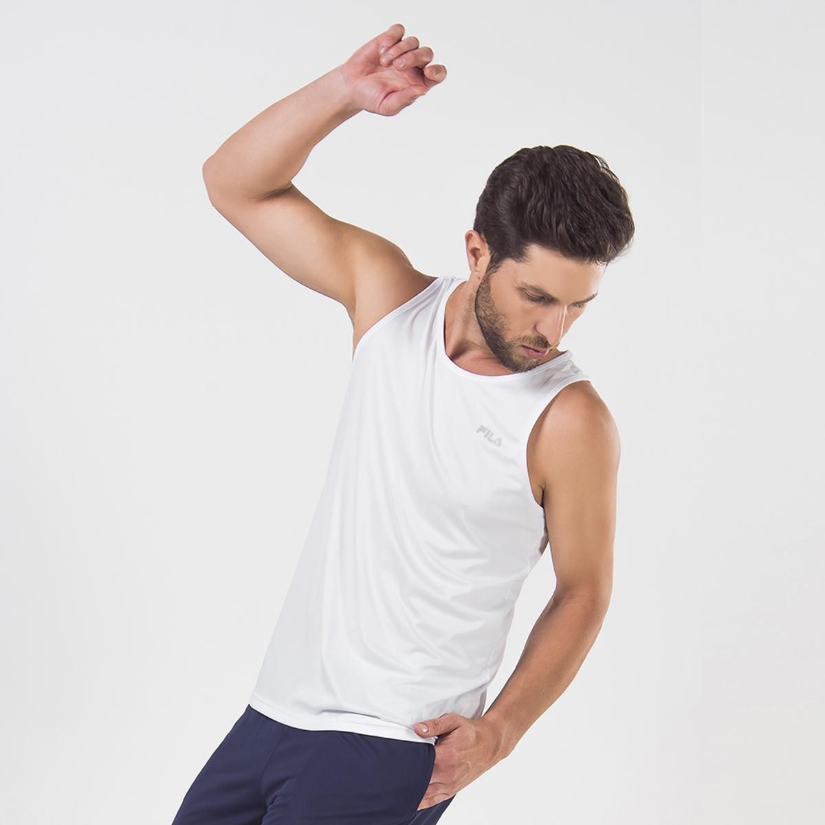 FILA - Polera Fila Basic Sports S/M Hombre Blanco