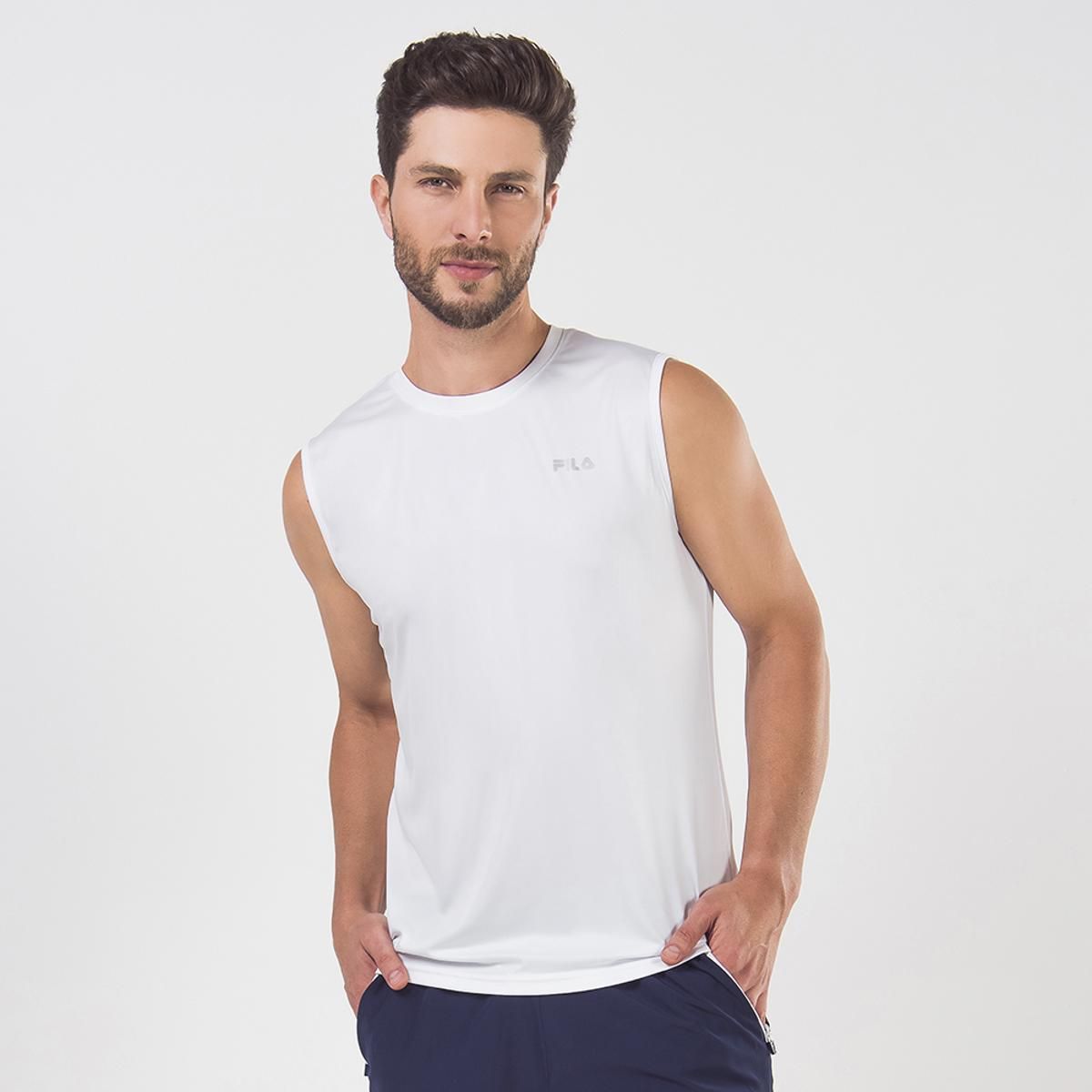 FILA - Polera Fila Basic Sports S/M Hombre Blanco