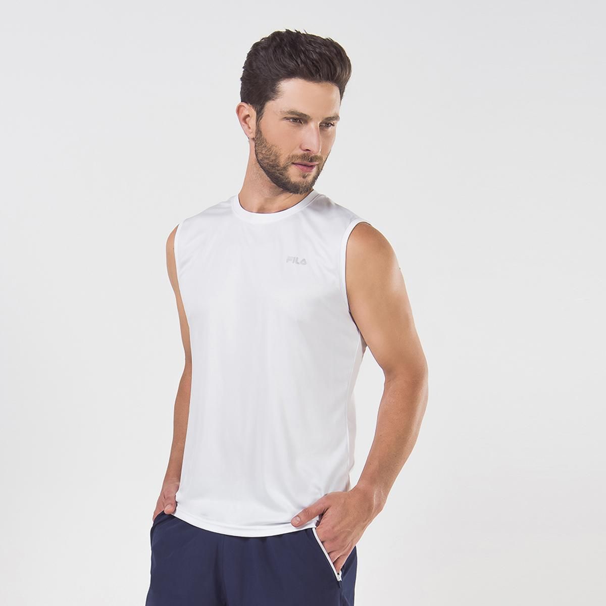 FILA - Polera Fila Basic Sports S/M Hombre Blanco