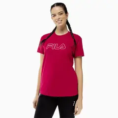 FILA - Polera Basic Outline Mujer Rojo