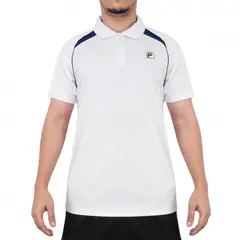 FILA - Polera Polo Tenis Line II Hombre Blanco