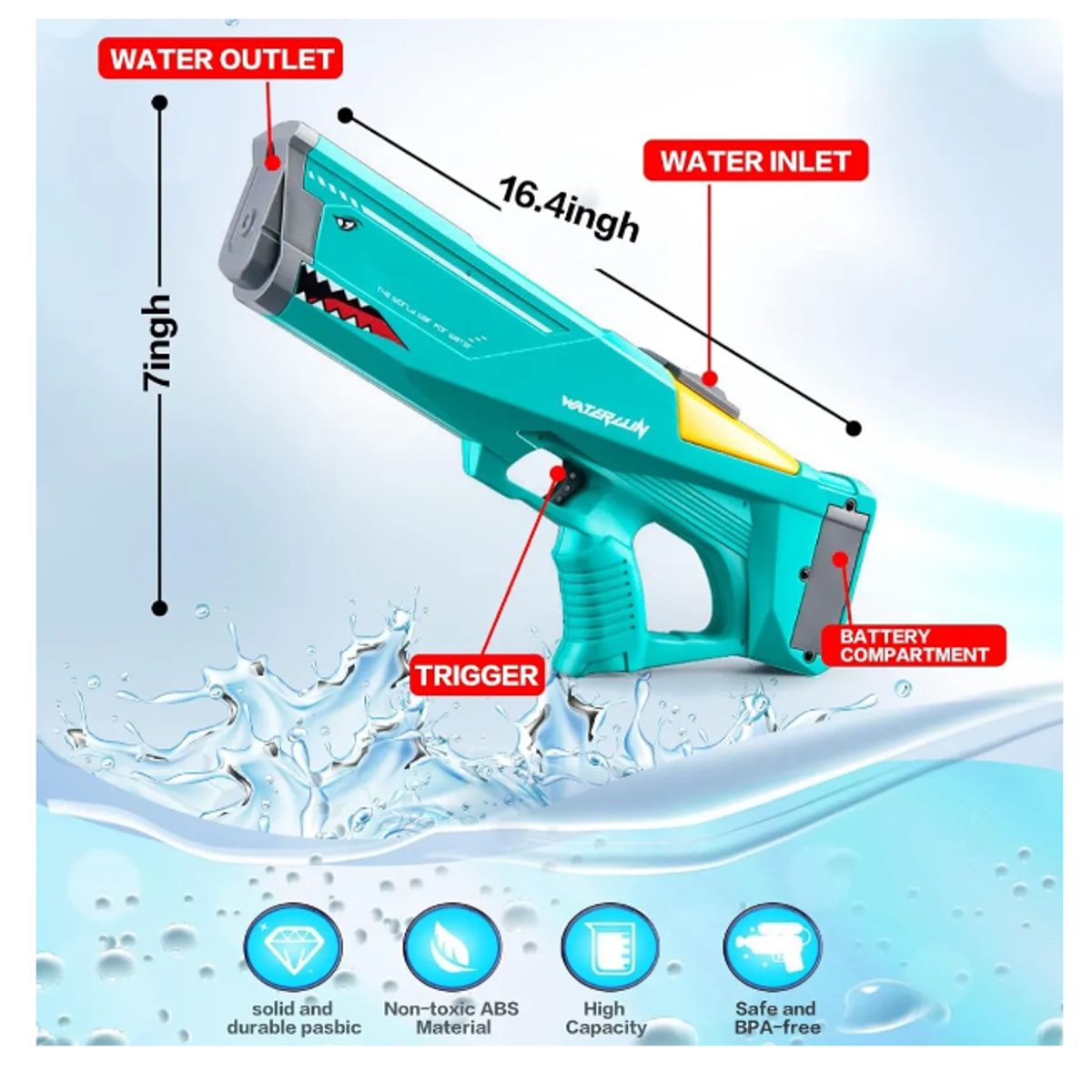 GENERICO - Juguete Pistola De Agua Niños Eléctrico Blaster Verano