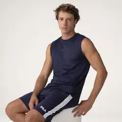 FILA - Polera Grid S/M Hombre Azul