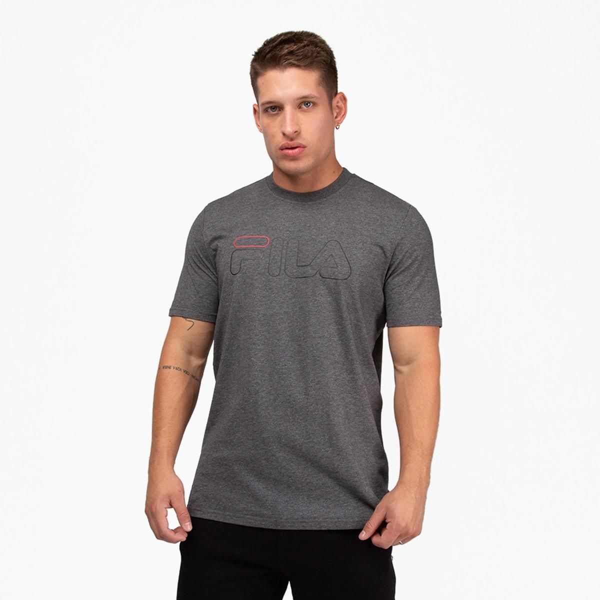FILA - Polera Fila Letter Outline Hombre Gris