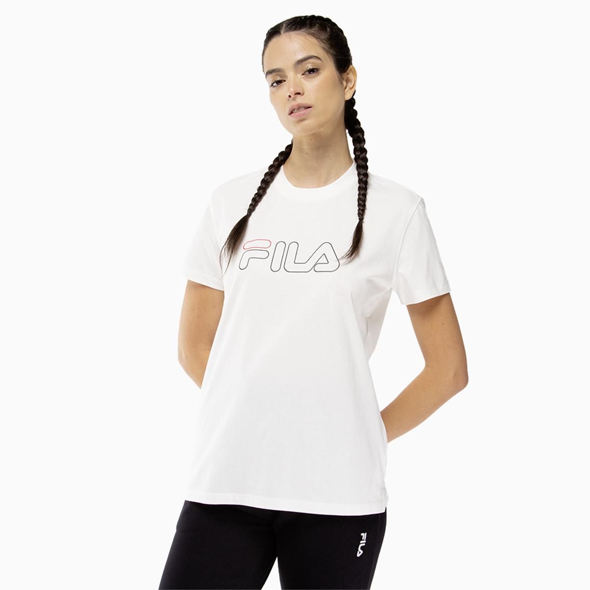 FILA - Polera Fila Basic Outline Mujer Blanco