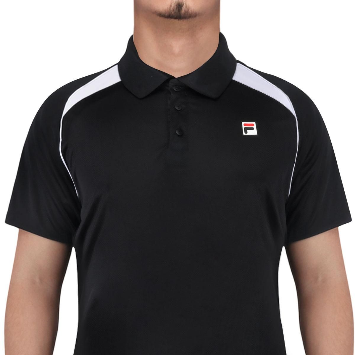 FILA - Polera Polo Tenis Fila Line II Hombre Negro
