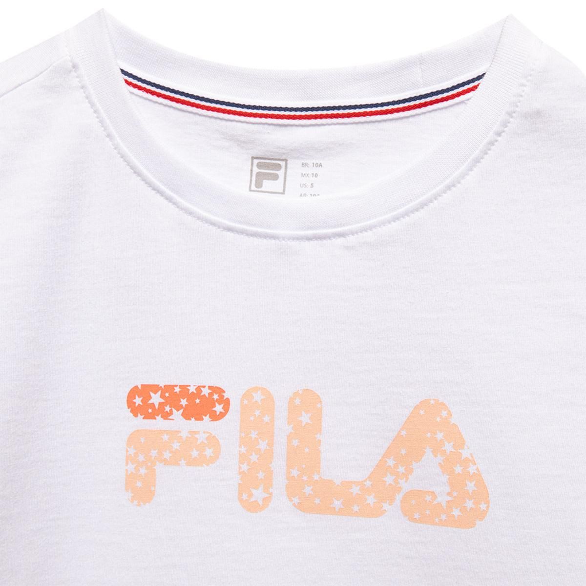 FILA - Polera Fila Letter Fun Niños Blanco