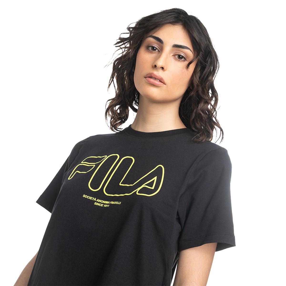 FILA - Polera Fila Street Express Print Mujer Negro
