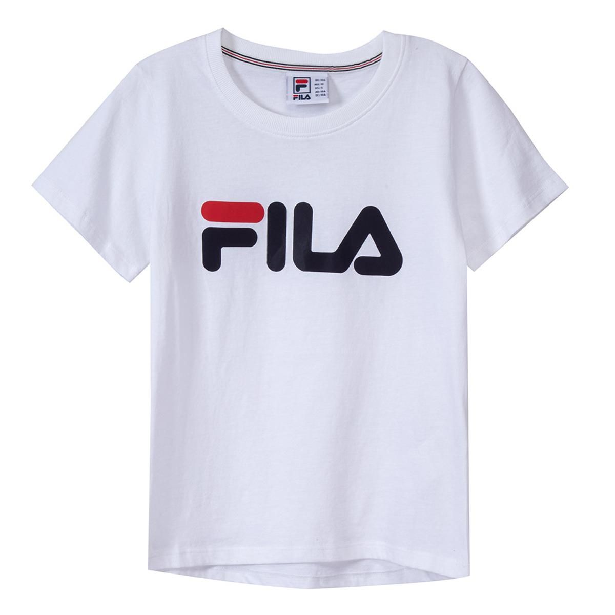 FILA - Polera Fila Letter Premium Niños Blanco