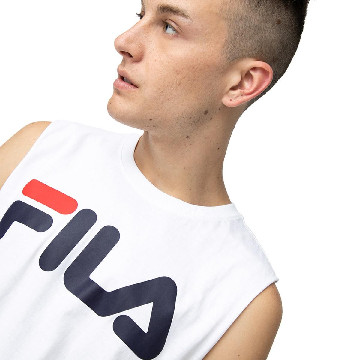 FILA - Polera Fila Letter Premium S/M Hombre Blanco