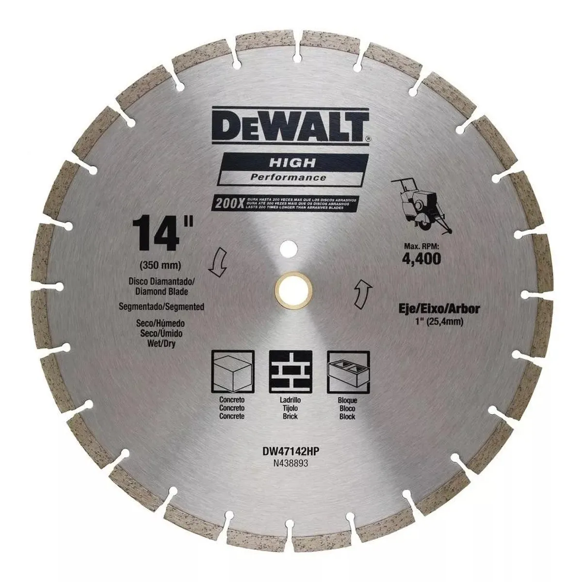 DEWALT - DISCO DIAMANTADO SEGMENTADO 14 HP DEWALT DW47142HP