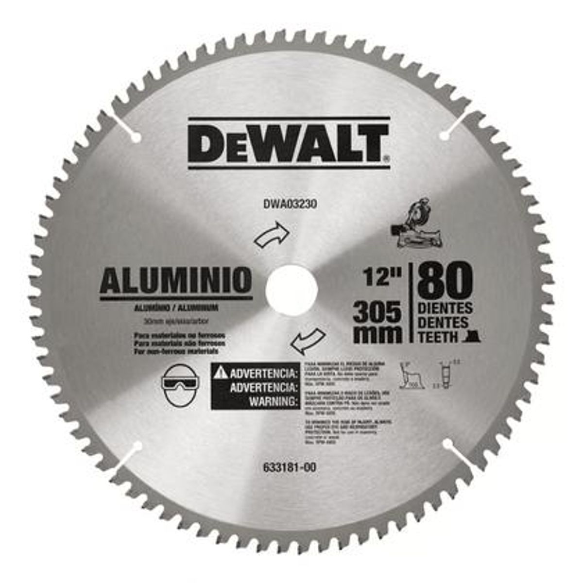 DEWALT - DISCO SIERRA DEWALT 12 80 DTS EJE 30MM DWA03230