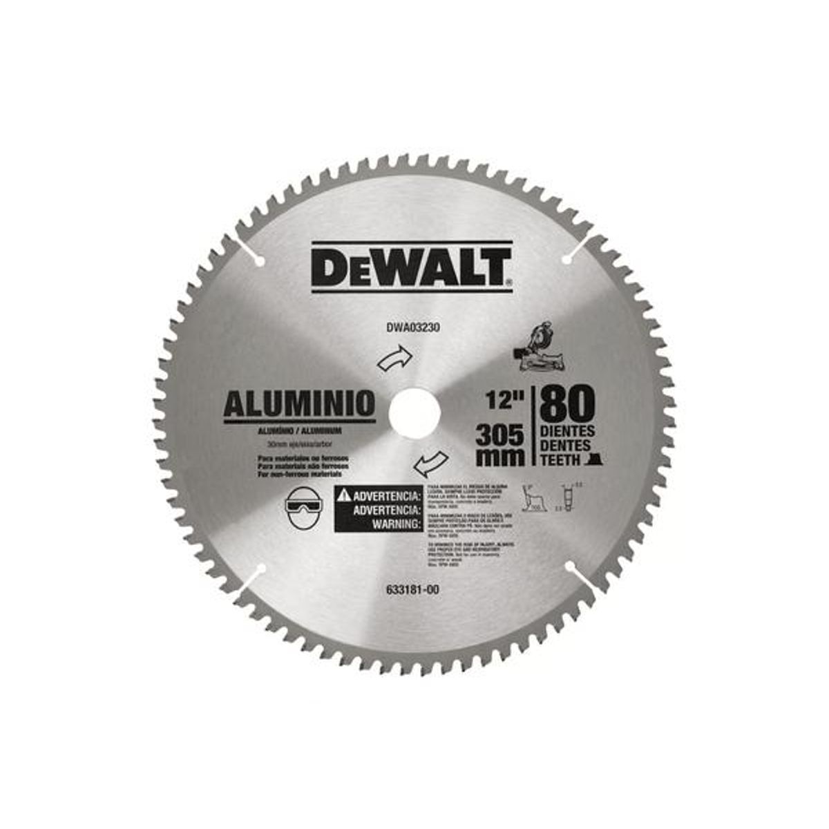 DEWALT - DISCO SIERRA DEWALT 12 80 DTS EJE 30MM DWA03230