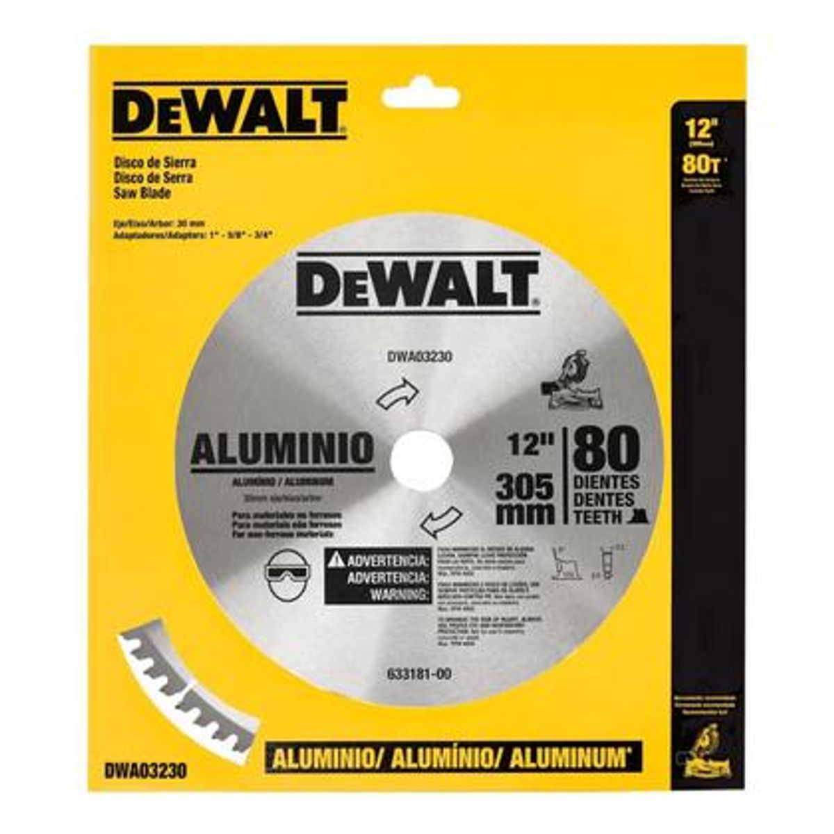 DEWALT - DISCO SIERRA DEWALT 12 80 DTS EJE 30MM DWA03230