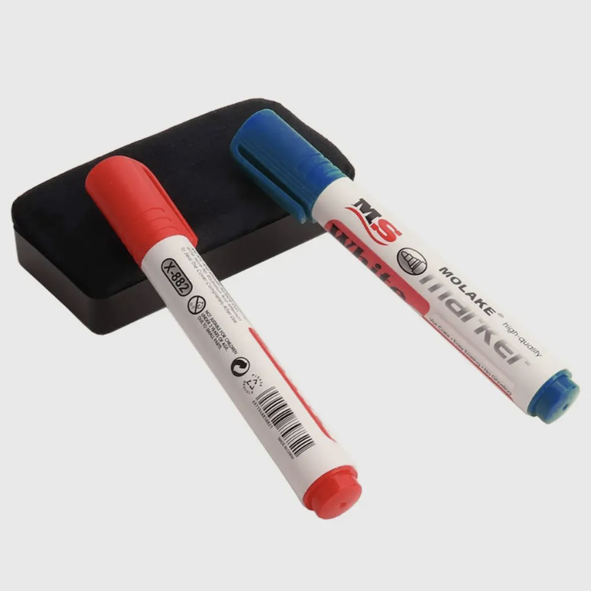 OKAY - Set De3 Plumones Para Pizarra Negro Azul Rojo + Borrador