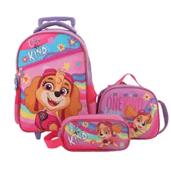 PAW PATROL - Set Escolar con Ruedas Niña 3 Piezas