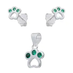 GENERICO - Aros patitas circones esmeralda circones más colgante