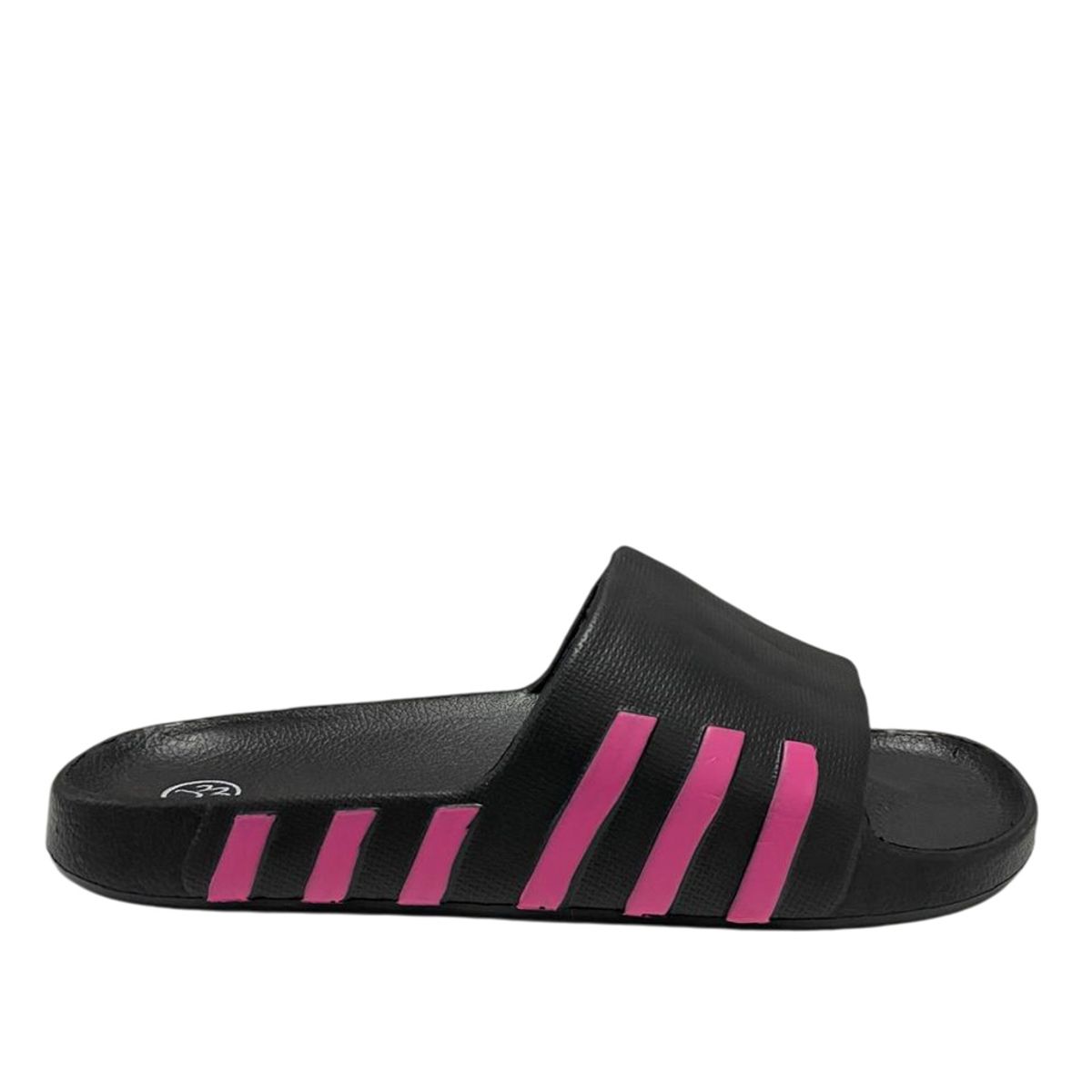 JKS - Sandalia Mujer Strips Negro Fucsia