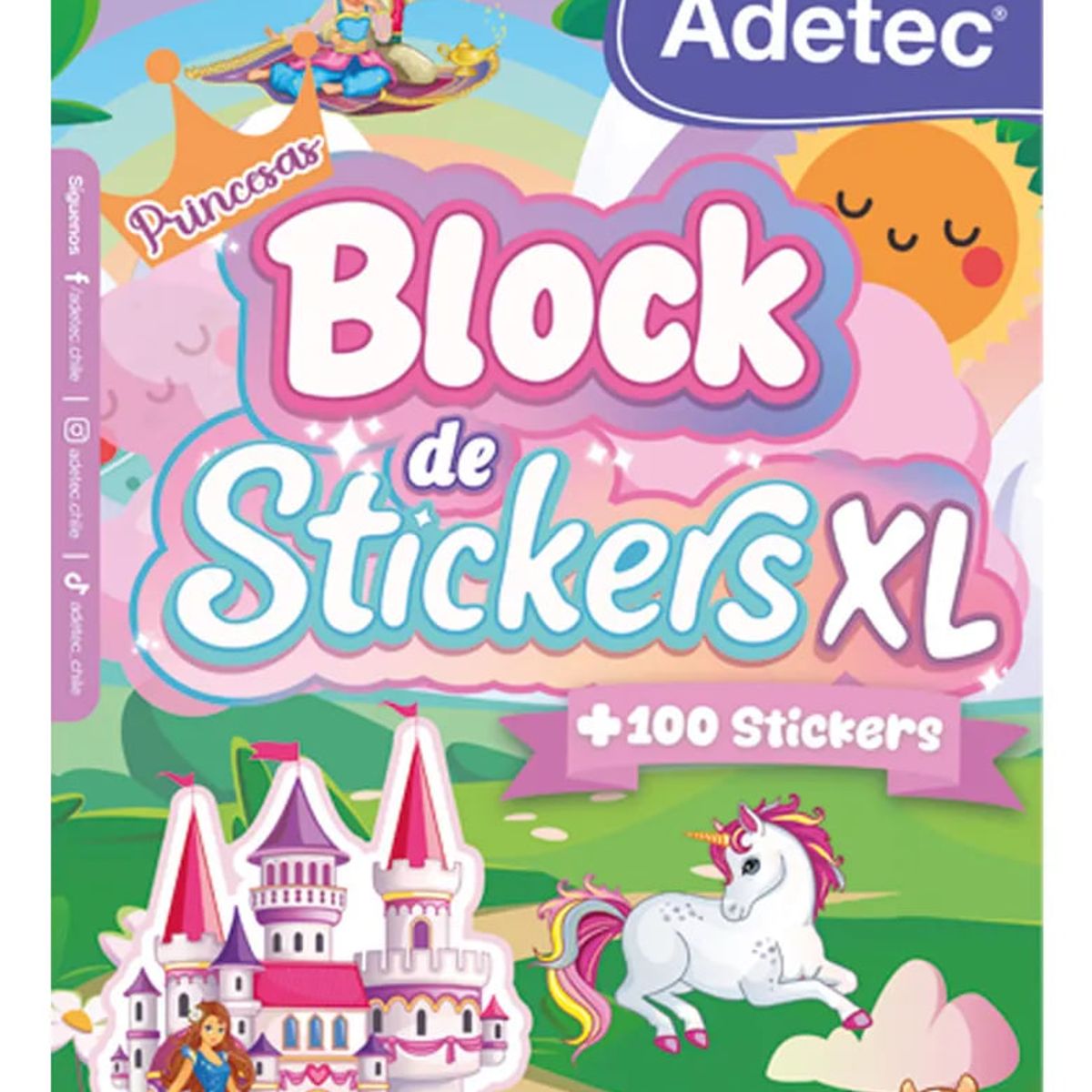 ADETEC - Block De Stickers XL Princesas Y Niñas Adetec 100 Unidades