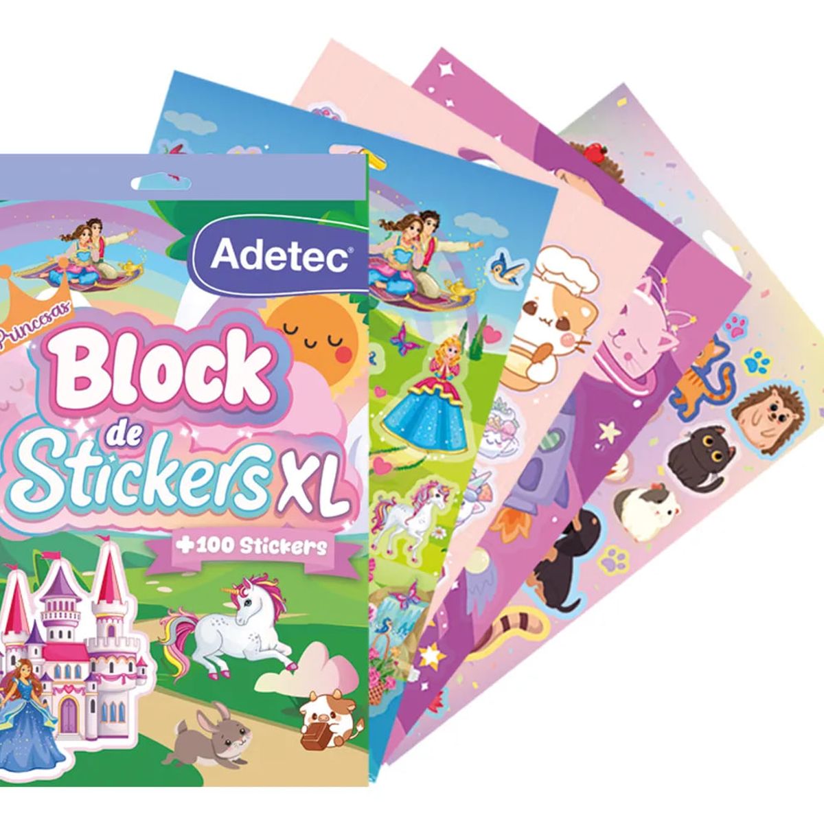 ADETEC - Block De Stickers XL Princesas Y Niñas Adetec 100 Unidades
