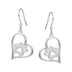 GENERICO - Aros de plata patita corazón circones