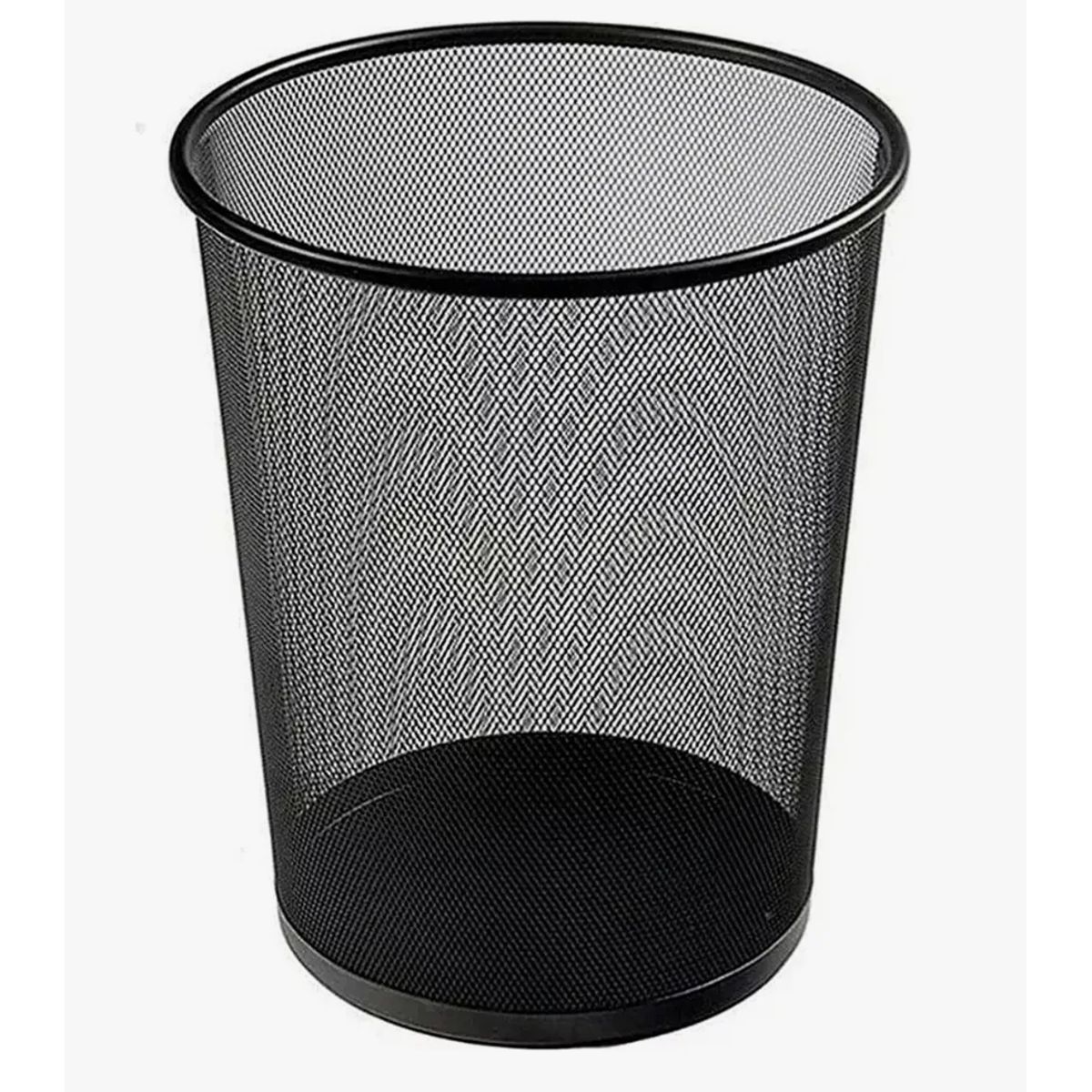 OKAY - Basurero De Malla Metálica Redondo Negro De Oficina Mediano