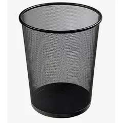 OKAY - Basurero De Malla Metálica Redondo Negro De Oficina Mediano