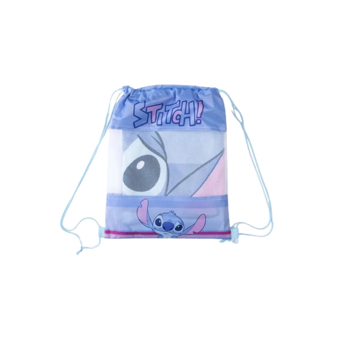 GENERICO - Toalla Playa Algodon C Bolso 140x70 Cm Stitch Celeste