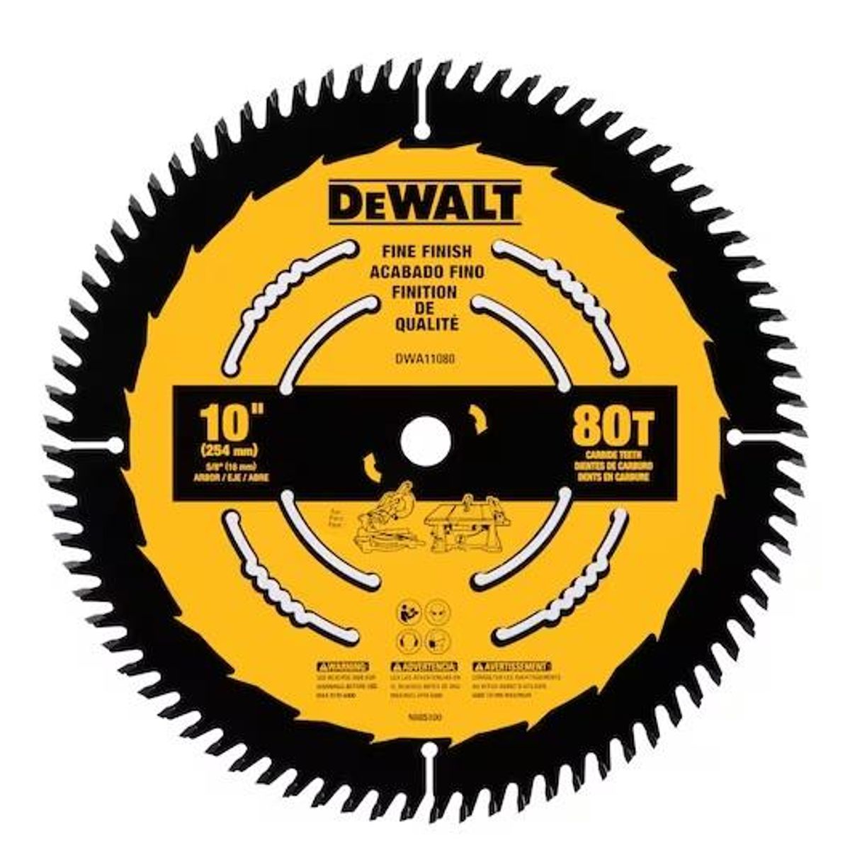 DEWALT - DISCO SIERRA DEWALT DWA11080 10- 80D EJE 58