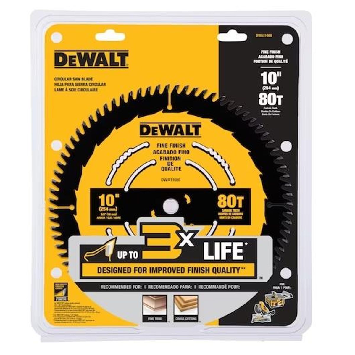 DEWALT - DISCO SIERRA DEWALT DWA11080 10- 80D EJE 58