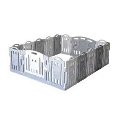 OKAY - Corral Para Bebe Plegable Con Cerro De Seguridad Portátil Color Gris Diseño De La Tela Oso