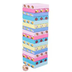 GENERICO - Torre De Juego Estilo Jen-ga Madera Con Reto Niños - Adultos