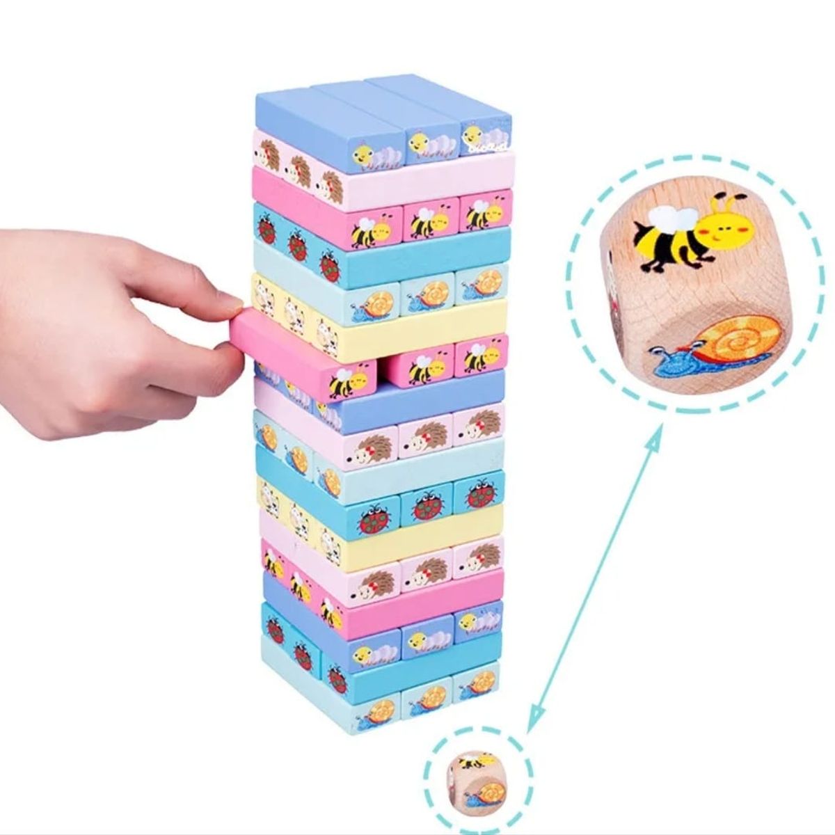 GENERICO - Torre De Juego Estilo Jen-ga Madera Con Reto Niños - Adultos