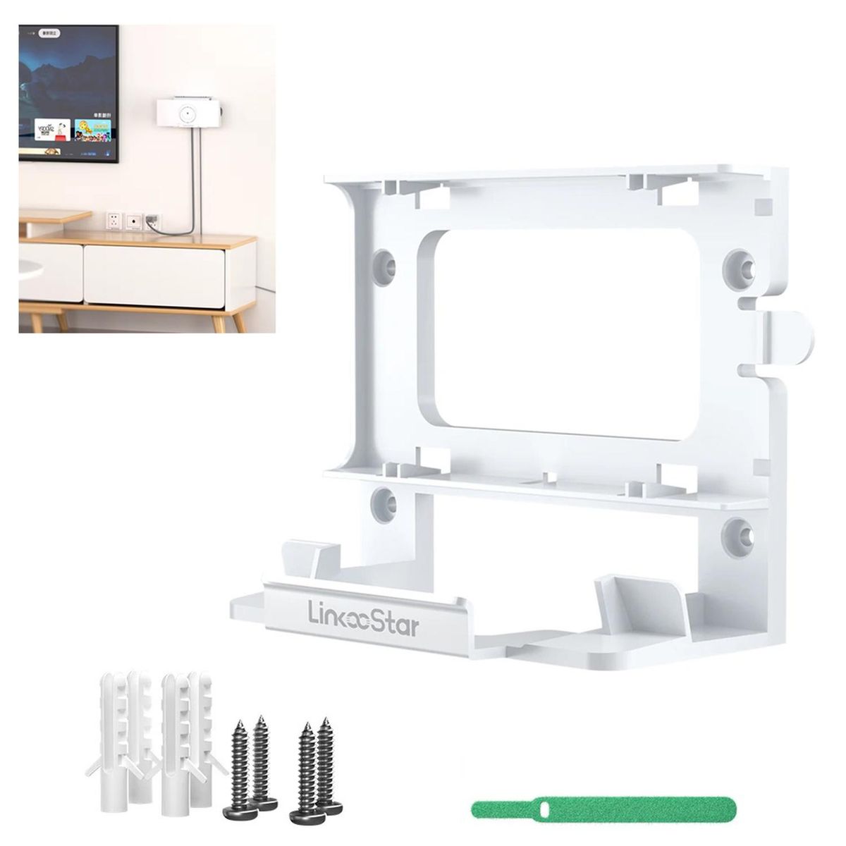 GENERICO - Soporte muro router Starlink Gen3 con base para fuente