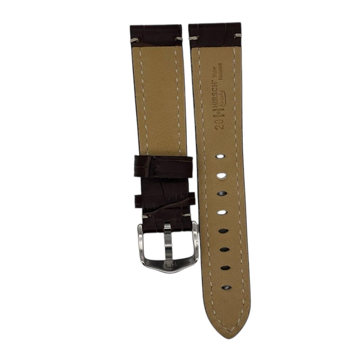GENERICO - Correa Reloj Hirsch Knight L Hebilla Plateada 24mm