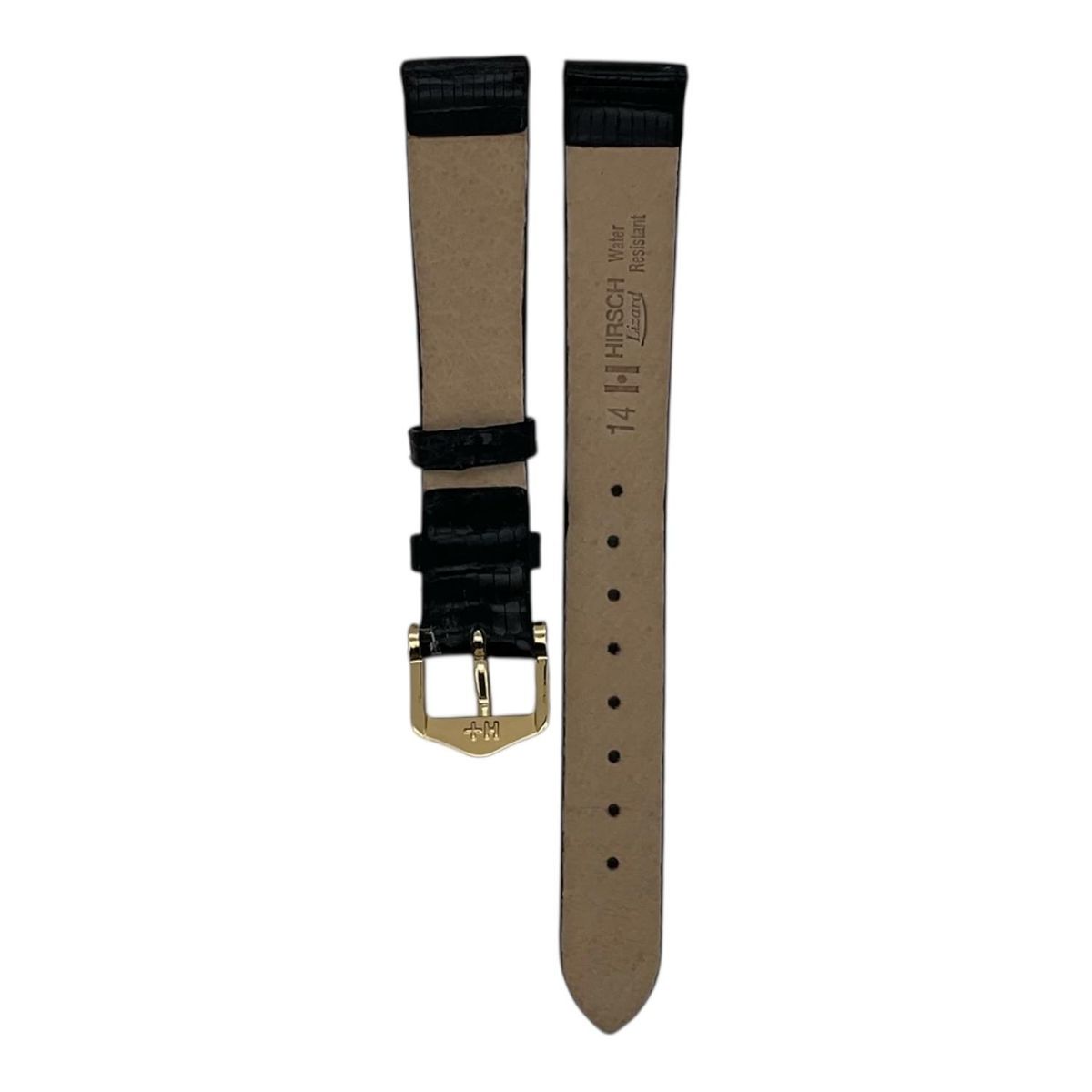 GENERICO - Correa Reloj Hirsch Lizard M Hebilla Dorada 14mm
