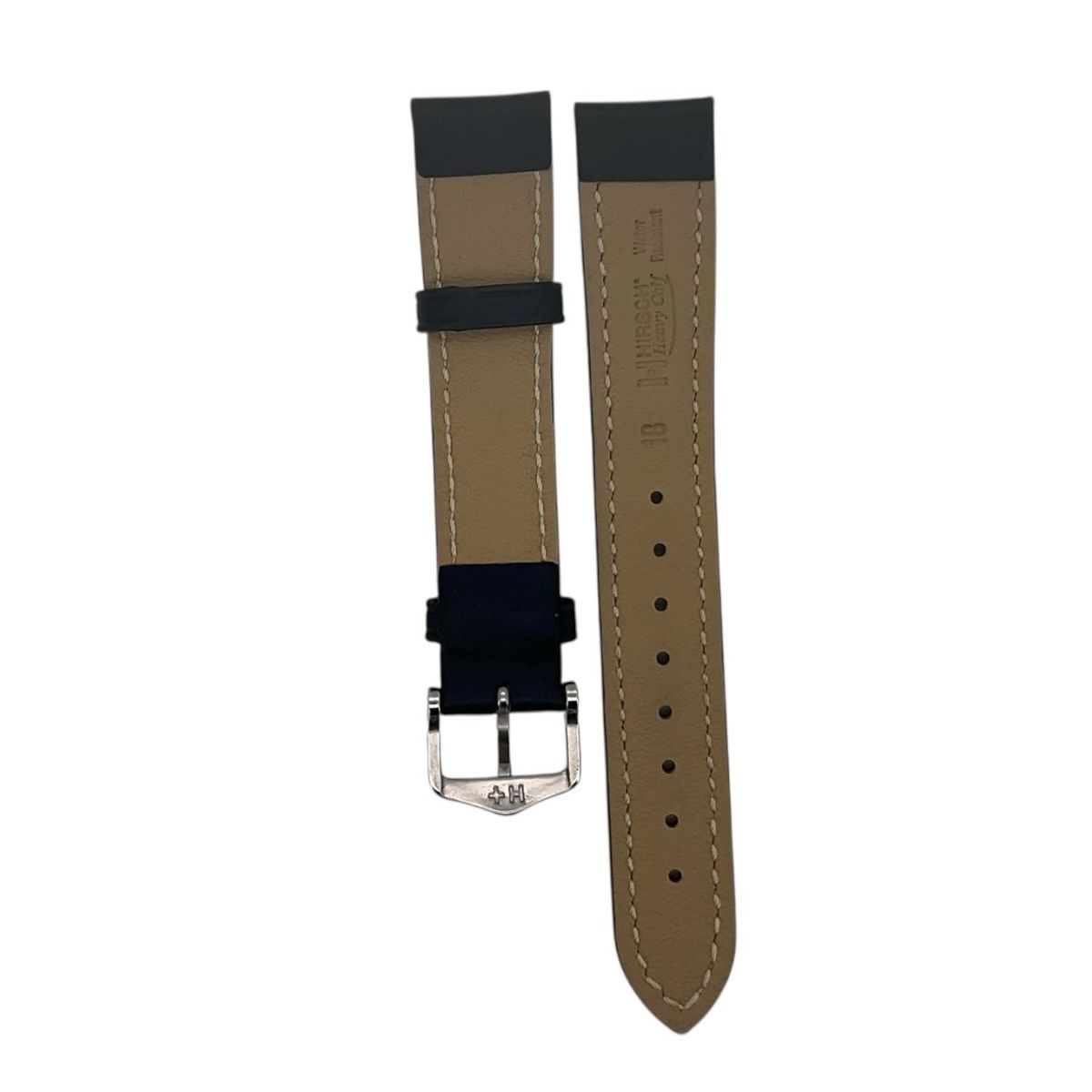GENERICO - Correa Reloj Hirsch Heavy Calf L Hebilla Plata 18mm