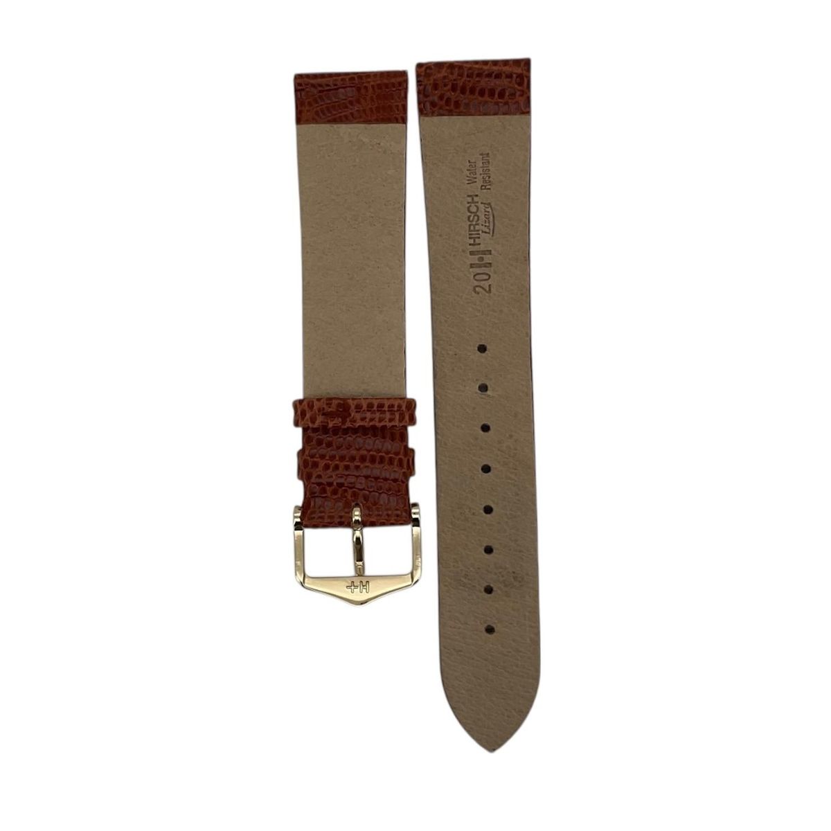 GENERICO - Correa Reloj Hirsch Lizard L Hebilla Dorada 20mm