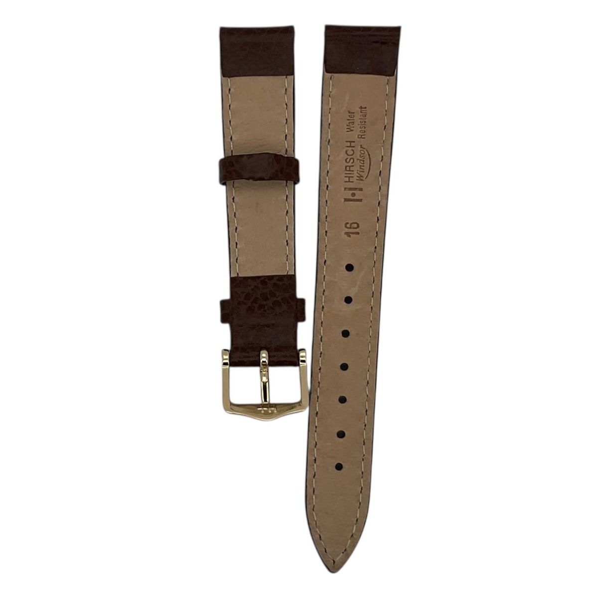 GENERICO - Correa Reloj Hirsch Windsor M Hebilla Dorada 16mm