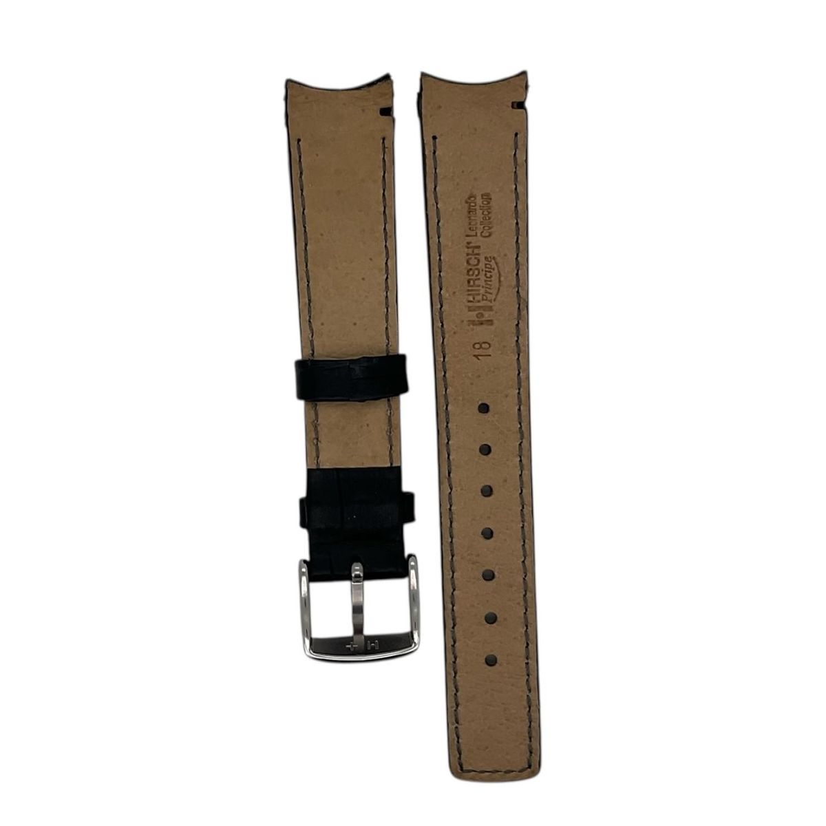 GENERICO - Correa Reloj Hirsch Principal L Hebilla Plateada 18mm