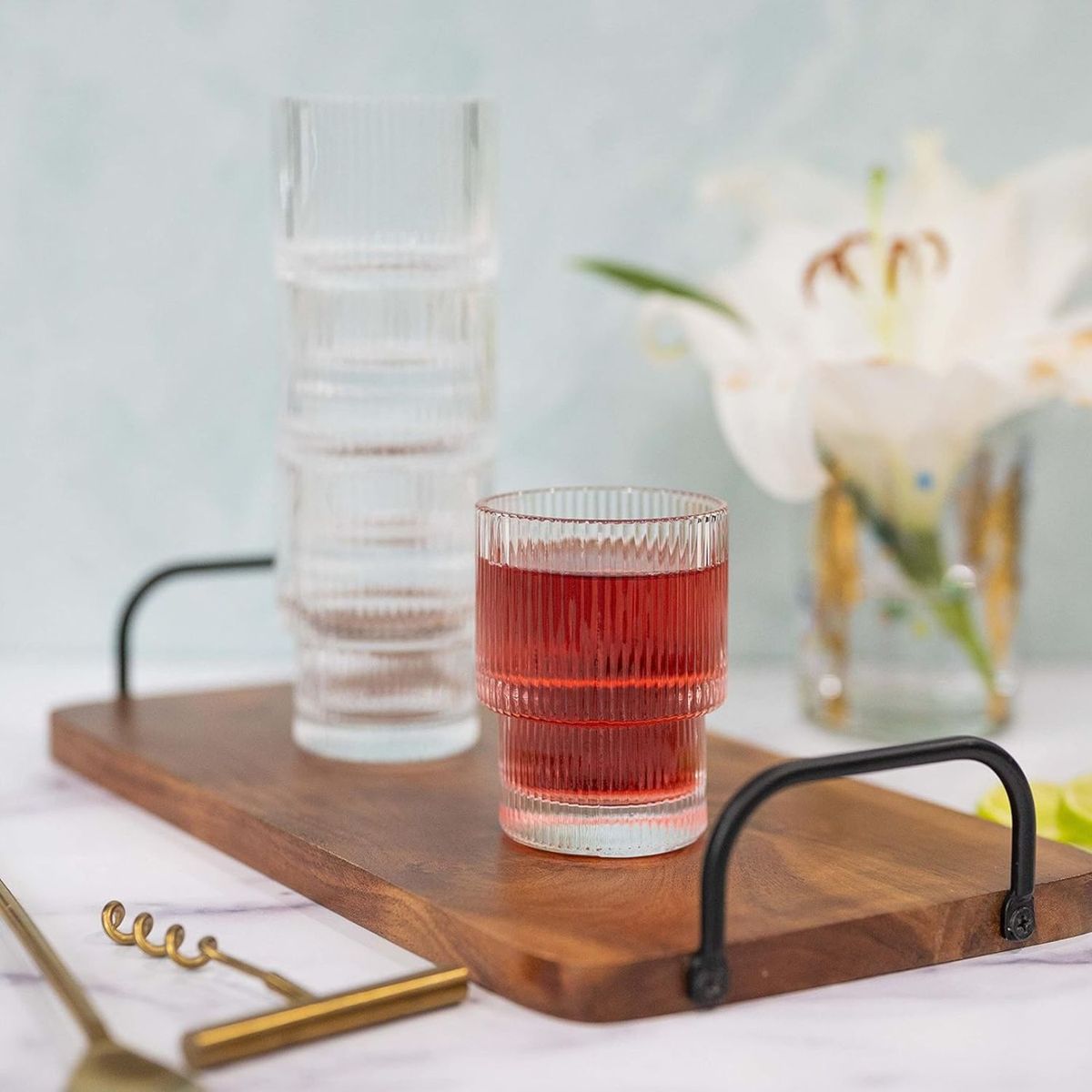 SANTU HOME & DECO - Set de 4 Vasos Highball Para Coctelería 180ml