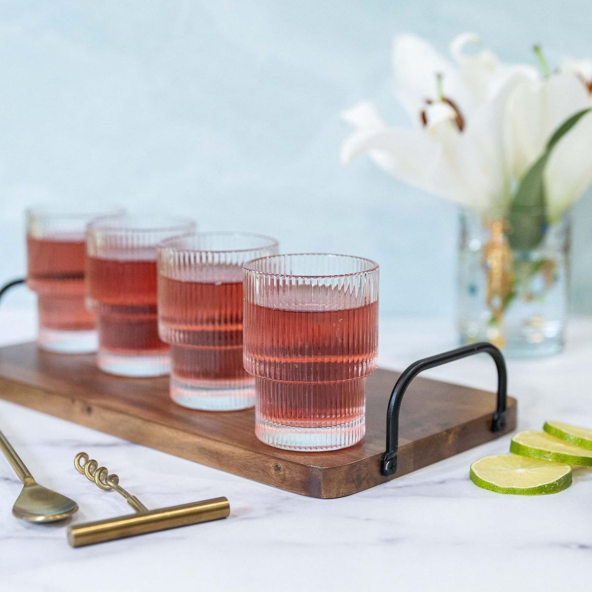 SANTU HOME & DECO - Set de 4 Vasos Highball Para Coctelería 180ml