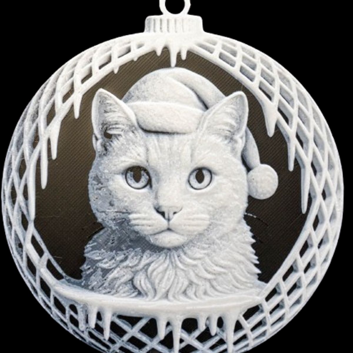 GENERICO - Bola de navidad cara de gato pack 6