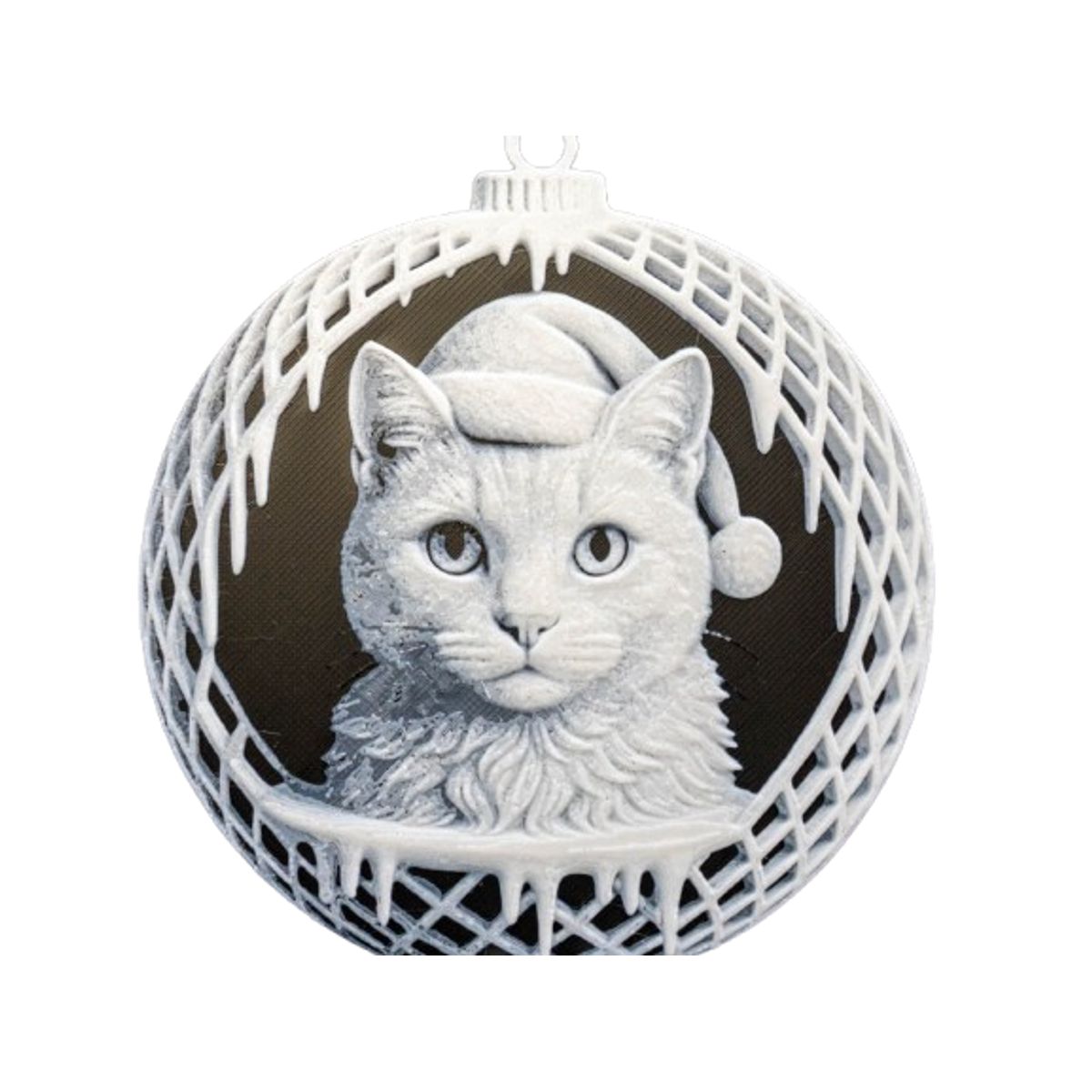 GENERICO - Bola de navidad cara de gato pack 6