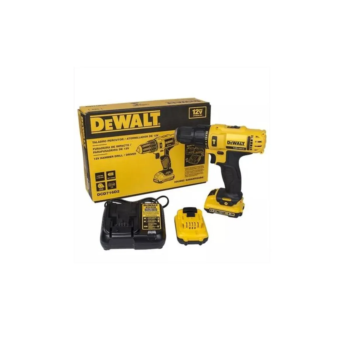 DEWALT - Taladro Percutor  Atornillador Dewalt 12v Dcd716d2