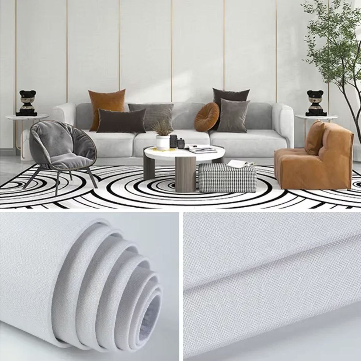 OKAY - Papel Tapiz Autoadhesivo De Pelar Y Pegar Tela Lino