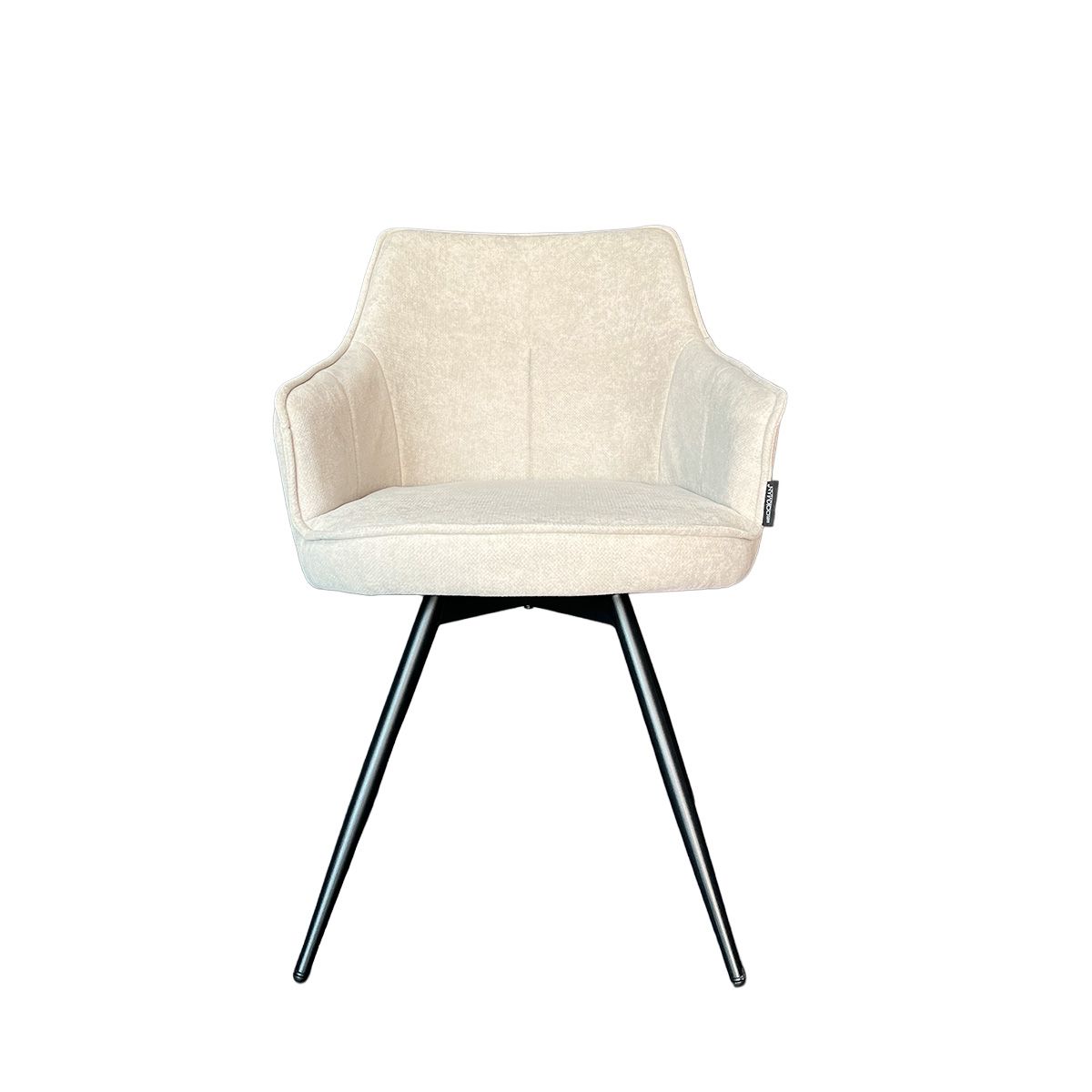 BROOKMAN - Silla Oliver Con Brazos Tela Gris base Metálica Giratoria Negra