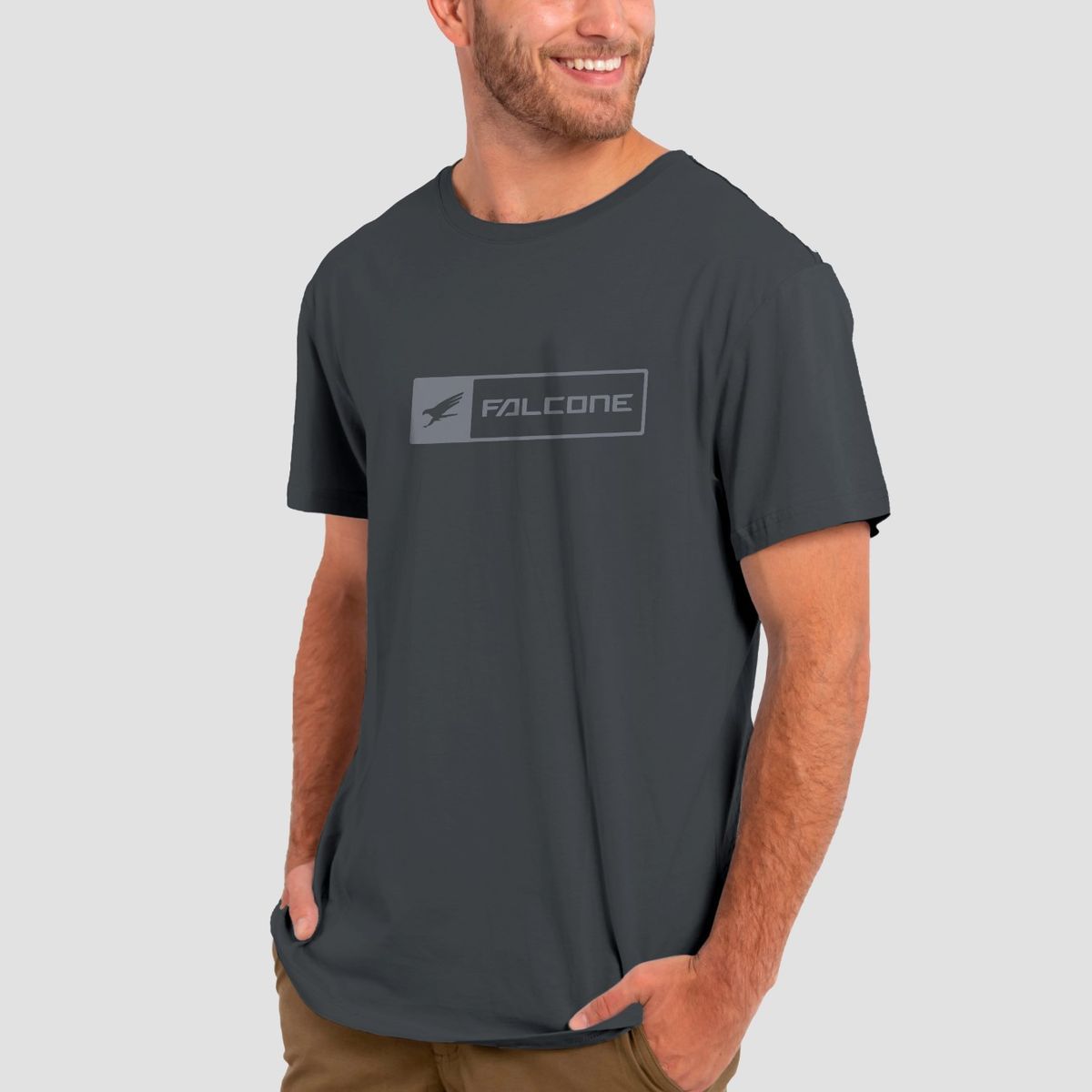 FALCONE - Polera Orgánica Rectangular Logo V2